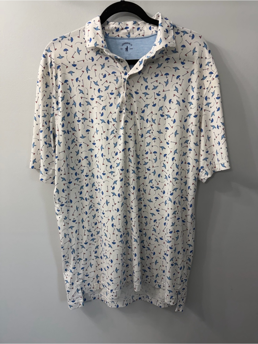 Johnnie-O Top Shelf Birdie Bird Polo Holf Shirt Large